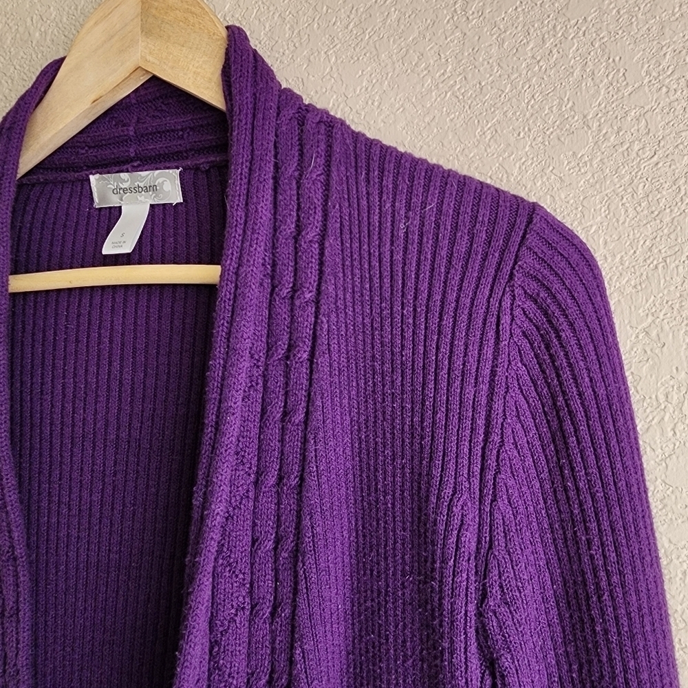Dress Barn Purple Women's Knitted Sweater Cardigan Size S - Picture 3 of 14